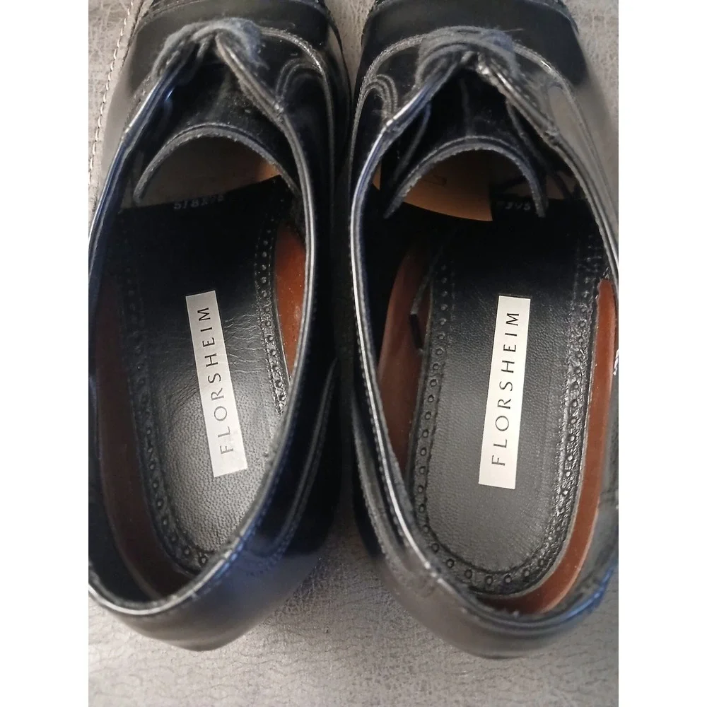 Florsheim Mens Black Leather Cap Toe‎ Oxford Dress Shoes 20382 Size 8.5 D